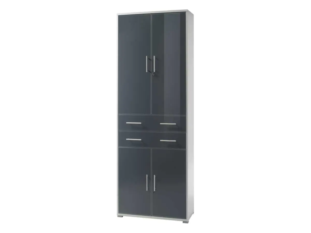 Estantería Office Lux 79 cm con 4 puertas y 2 cajones gris claro