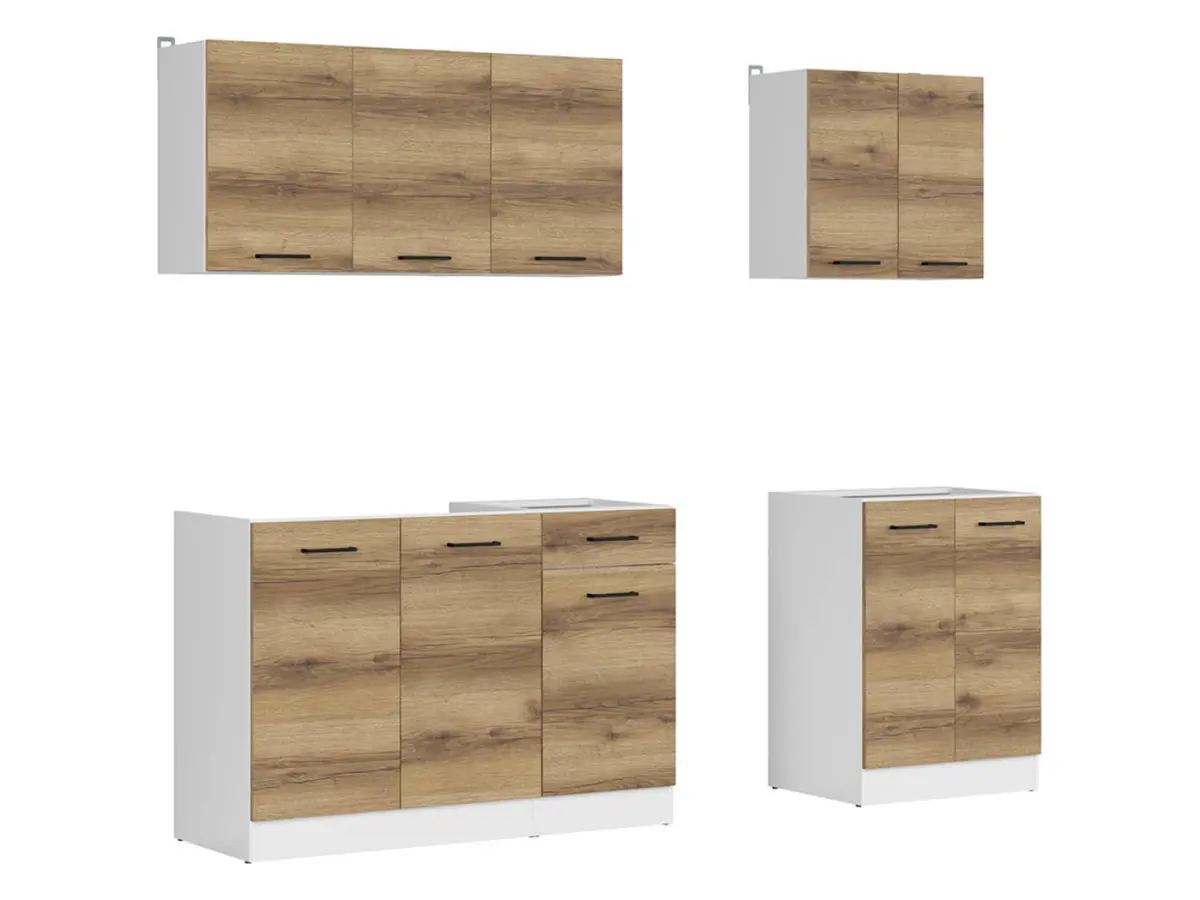 Conjunto de cocina Junona Line A 180 cm roble delano claro sin encimera