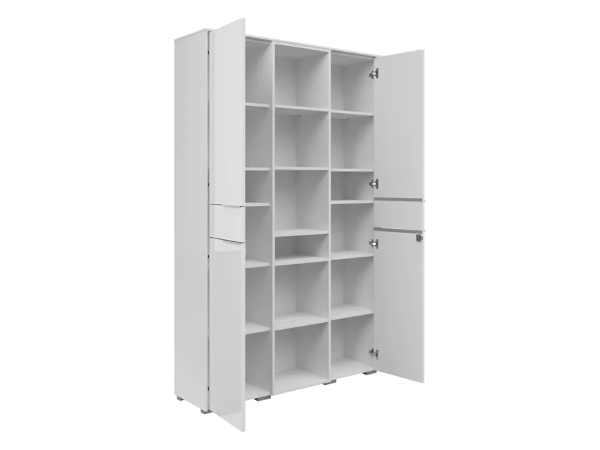 Estantería Nevada A 122 cm con 2 puertas y estantes blanca