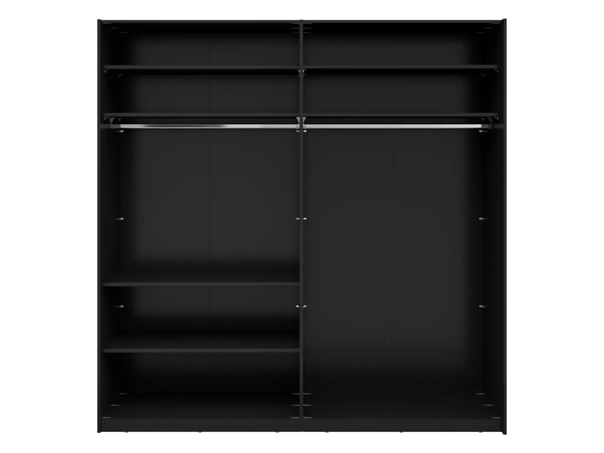 Armario de puertas correderas MIX 215 cm negro/gris claro/antracita/roble evoke