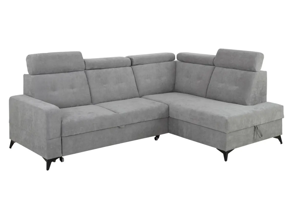 Угловой диван правосторонний Amado раскладной с ящиком серый