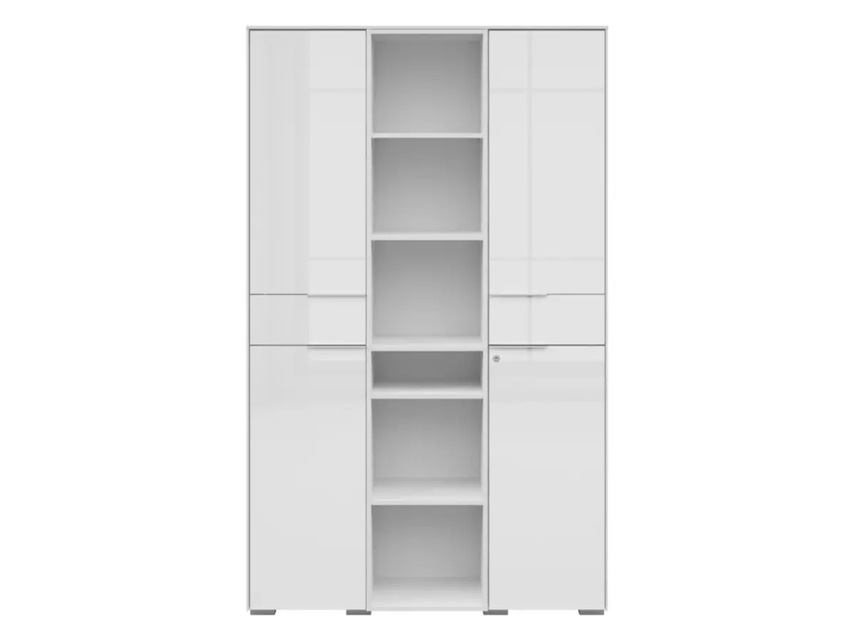 Estantería Nevada A 122 cm con 2 puertas y estantes blanca