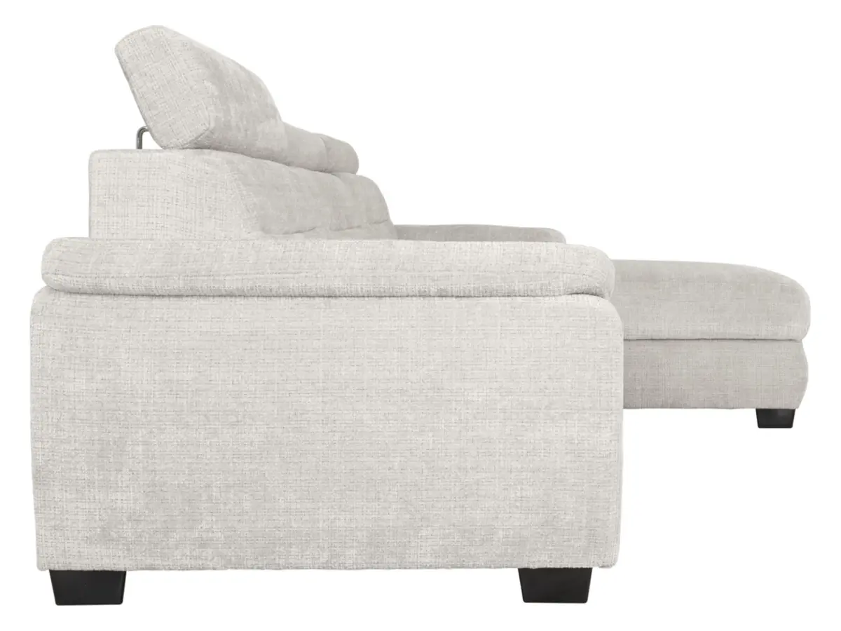 Sofá rinconera derecho Aguda convertible con arcón beige