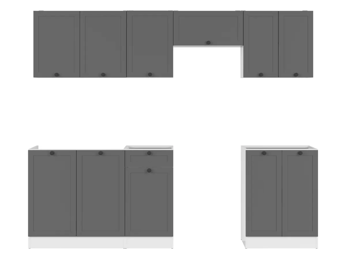 Zestaw kuchenny Junona Line 240 cm grafit bez blatu