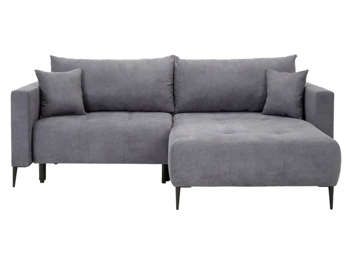 Універсальний кутовий диван Ponty розкладний з нішею для білизни темно-сірий