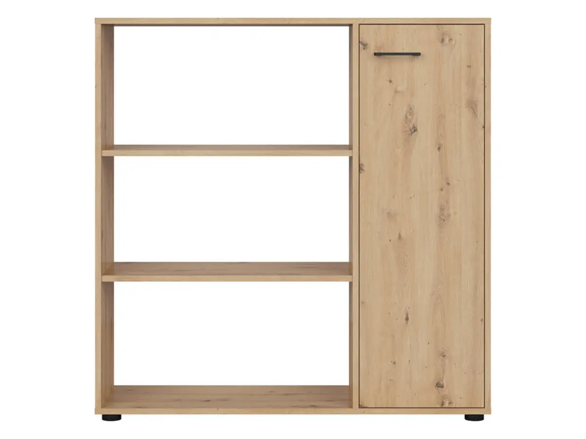 Estantería Space Office 120 cm con puertas y 3 estantes roble artisan