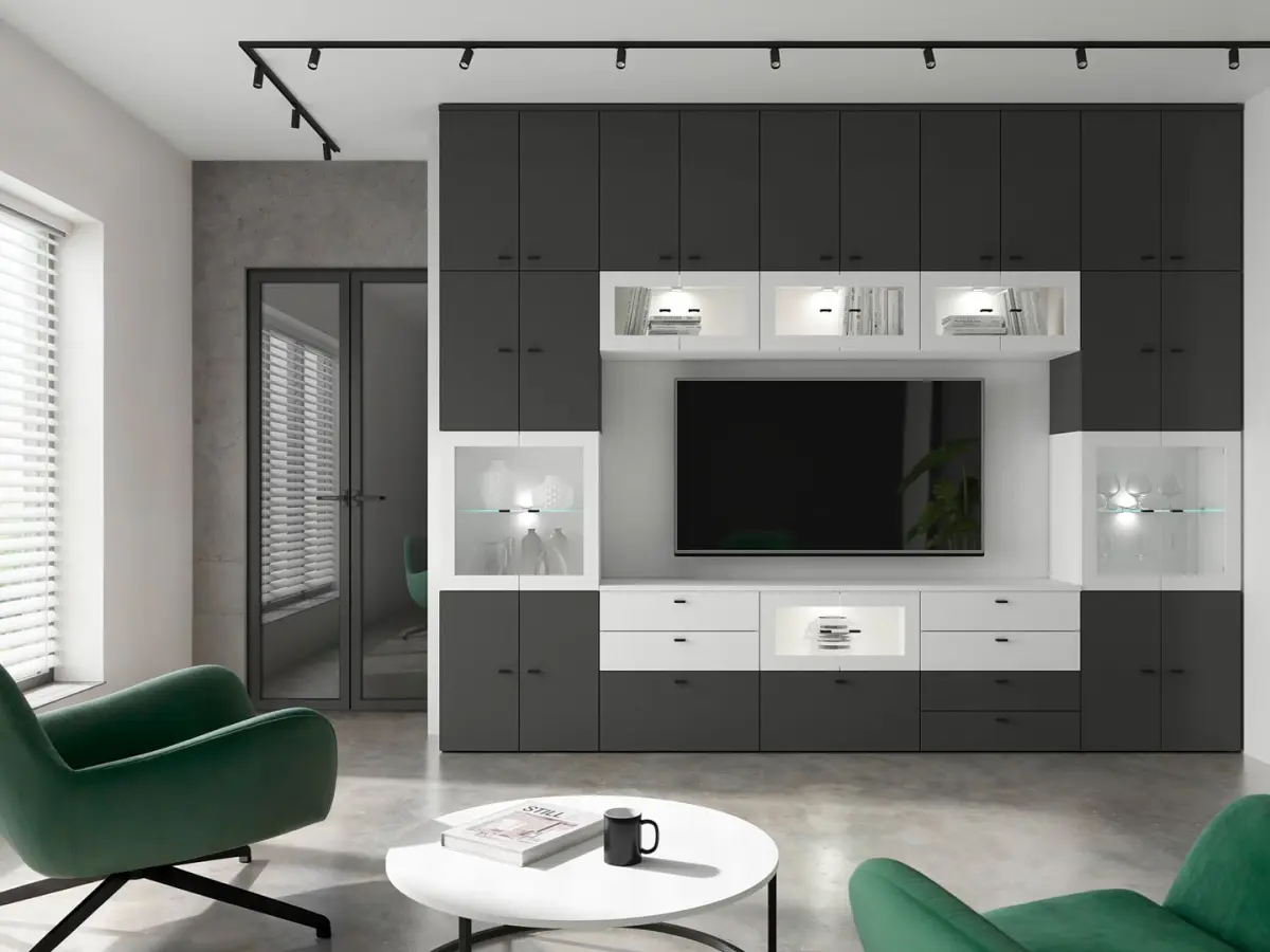 Vitrina System 64 de 2 puertas blanca