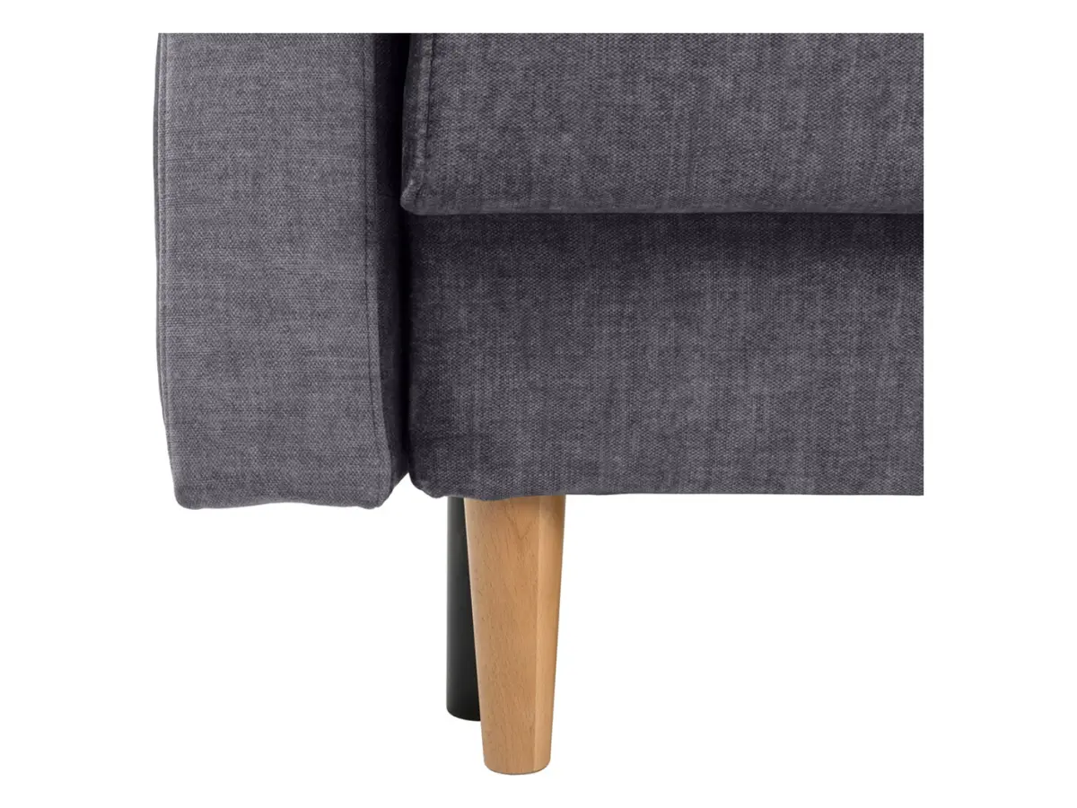 Sofá de tres plazas Torent convertible de terciopelo gris