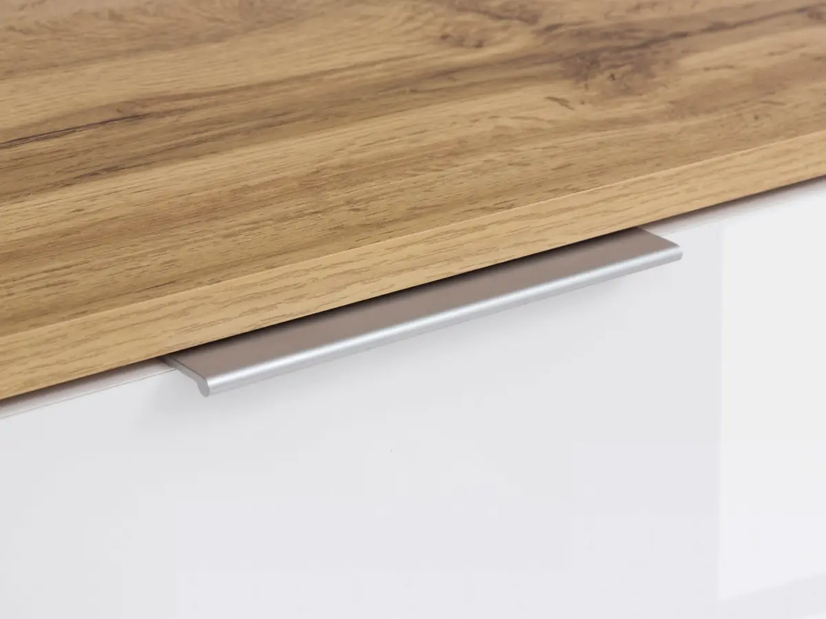 Armario Zele 104 cm de cuatro puertas roble wotan/blanco brillo