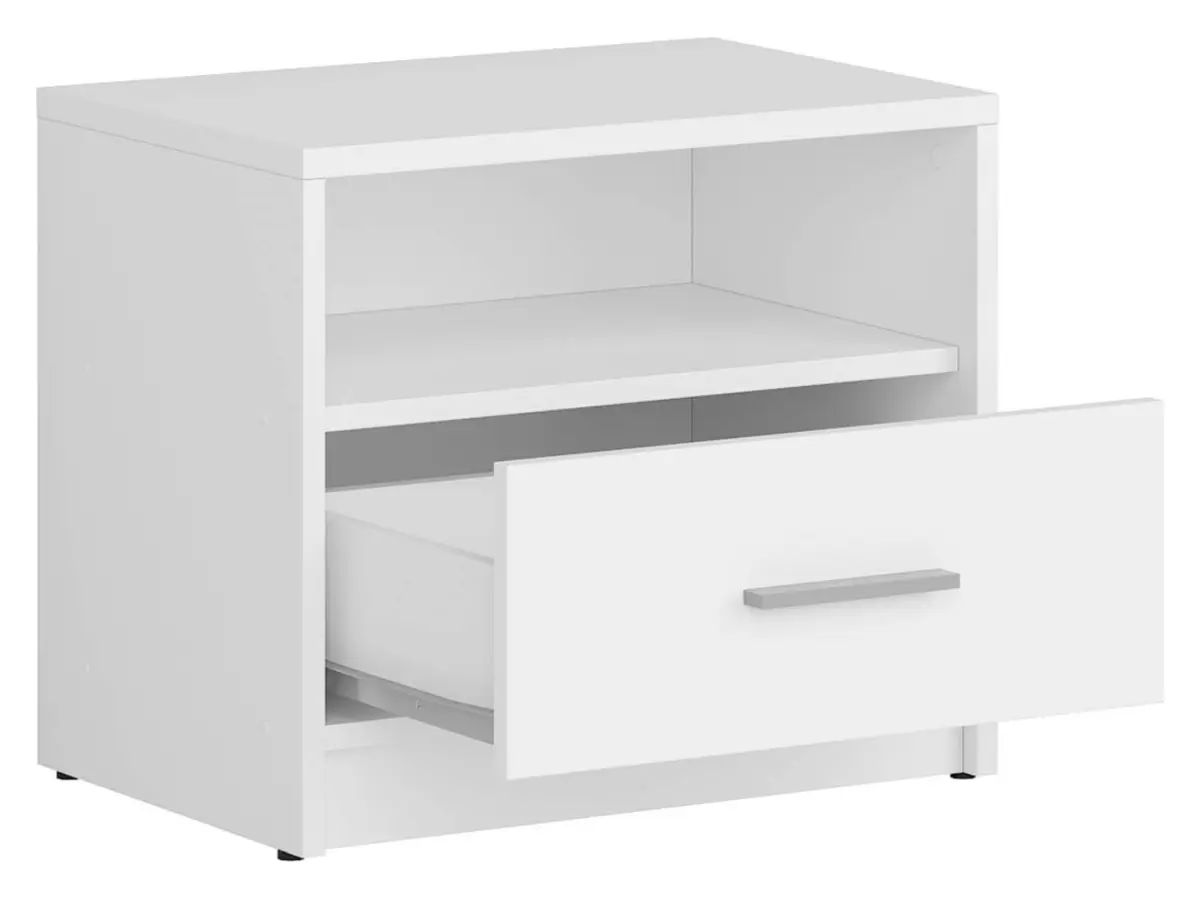 Mesita de noche Nepo Plus 49 cm con cajón blanca