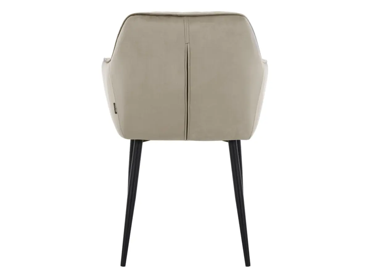 Silla tapizada con reposabrazos Stu beige-gris