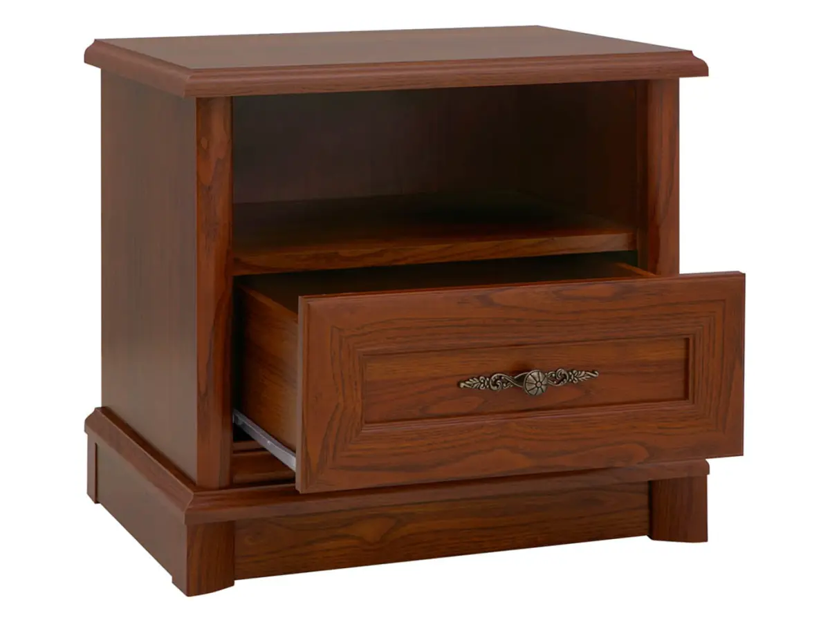 Mesita de noche Kent 56 cm con cajón castaño