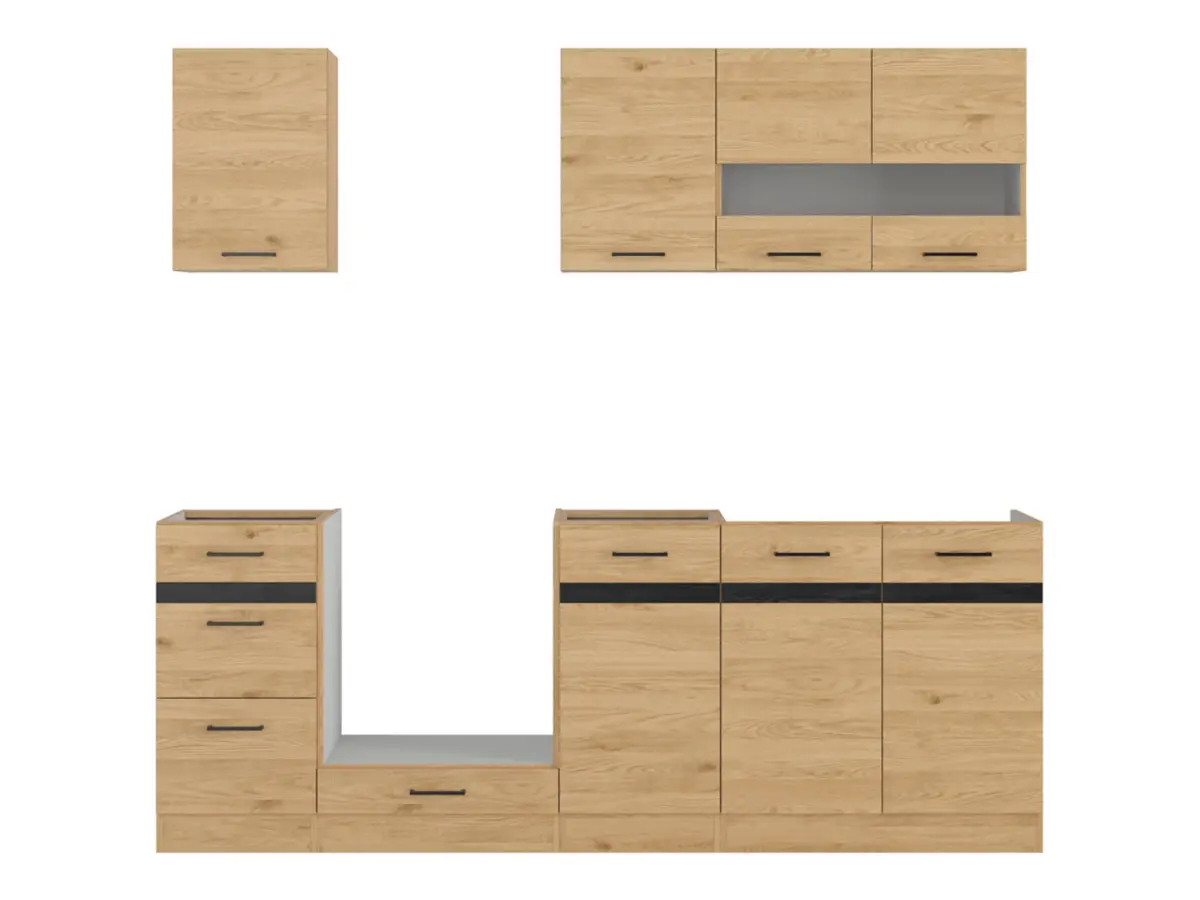 Conjunto de cocina Junona Line 220 cm roble bernstein