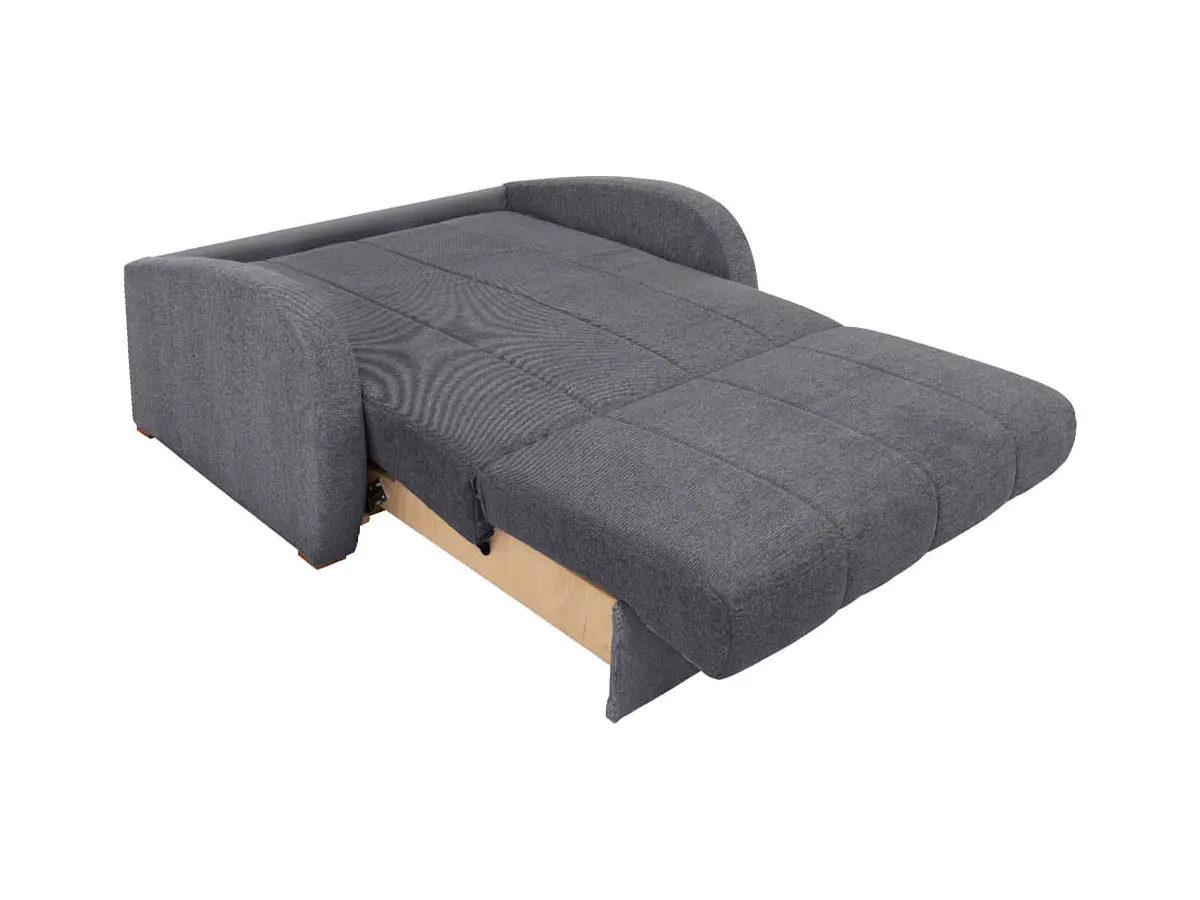 Sofá de dos plazas con función de cama y arcón POLI gris
