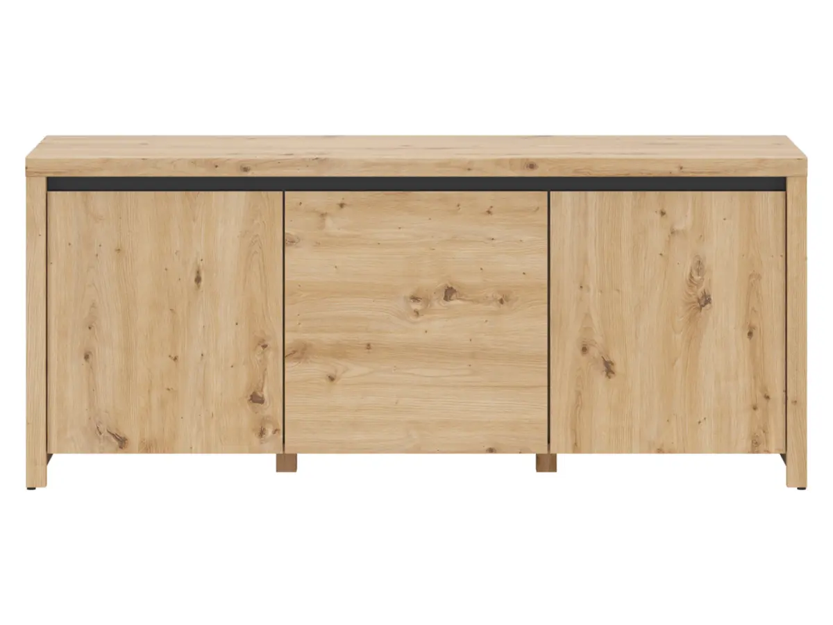 Szafka TV Larios 143 cm z 3 drzwiczkami dąb artisan/czarny