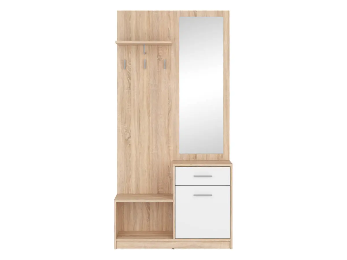 Set de recibidor Nepo Plus 90 cm roble sonoma/blanco