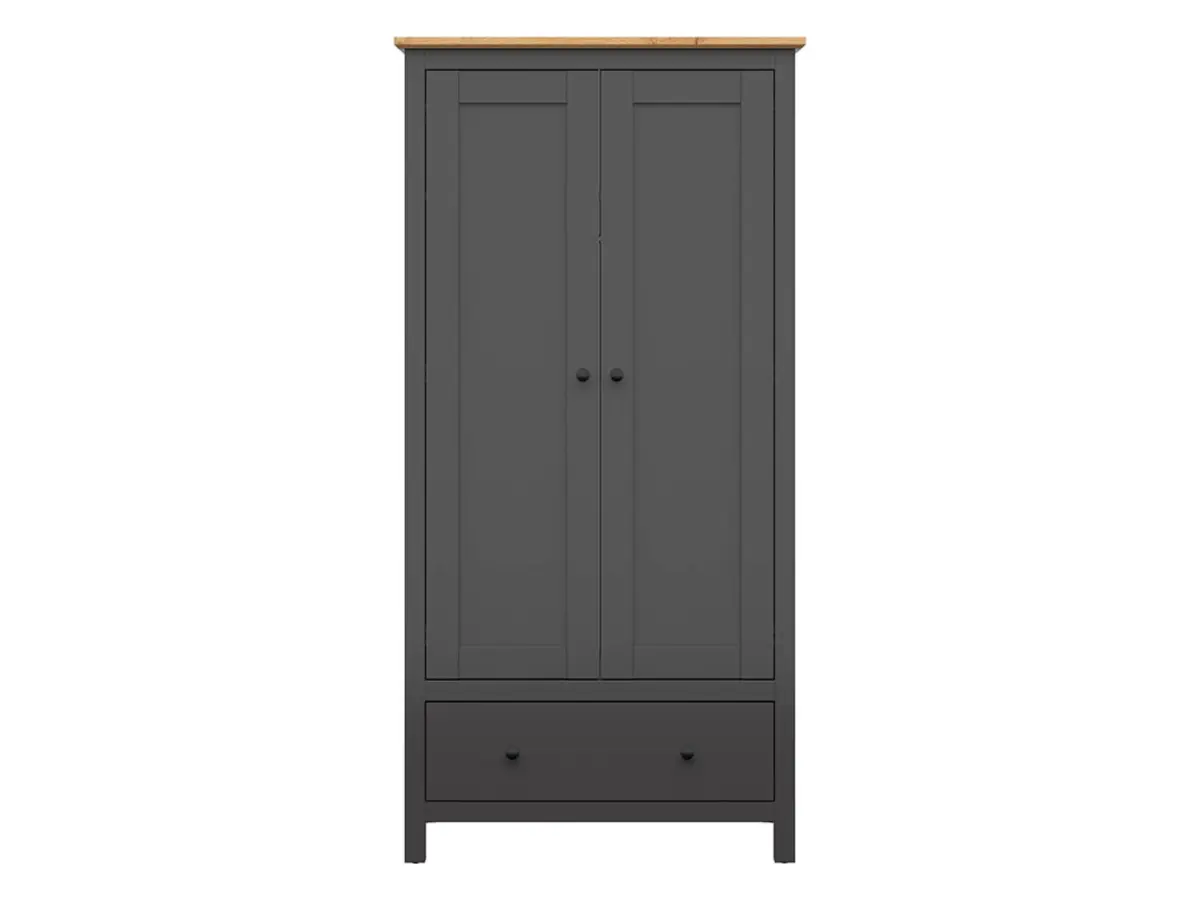 Armario de dos puertas Hesen 101 cm grafito/roble artisan