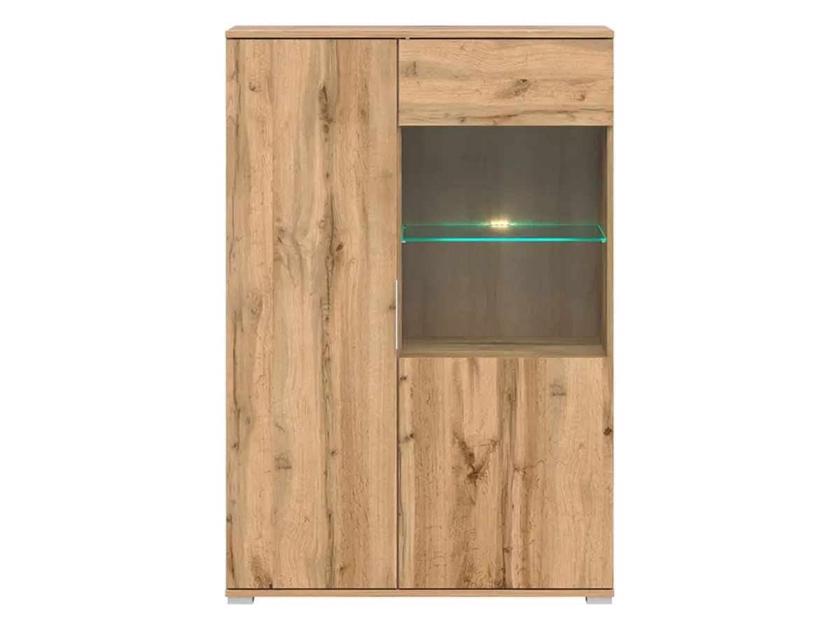 Vitrina Zele 90 cm con 2 puertas roble wotan