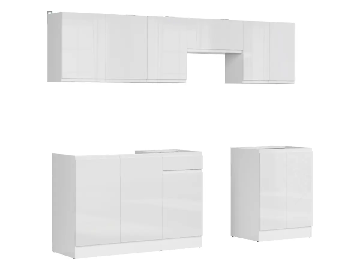 Кухонный гарнитур Junona Line 240 см белый глянец без столешницы