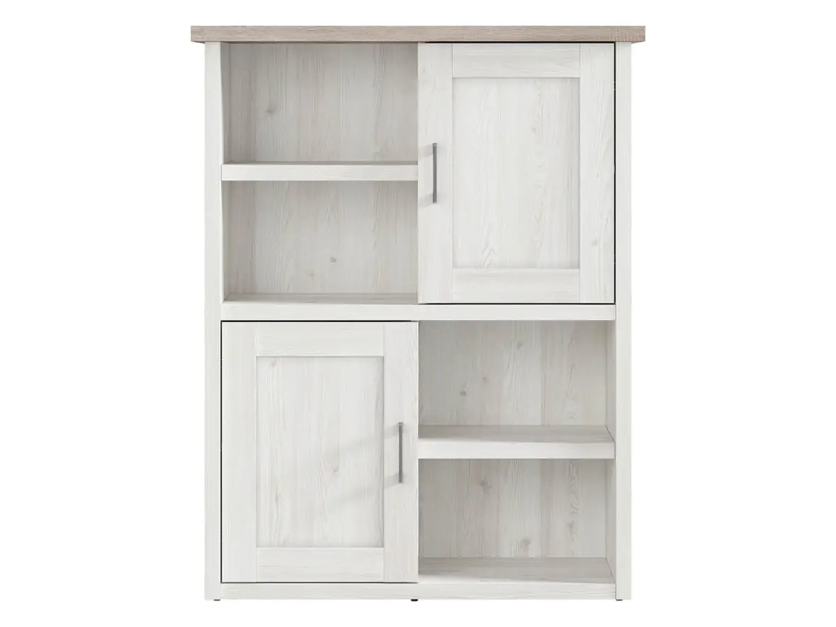 Estantería Luca Juzi 106 cm con 2 puertas y 4 estantes alerce sibiu claro