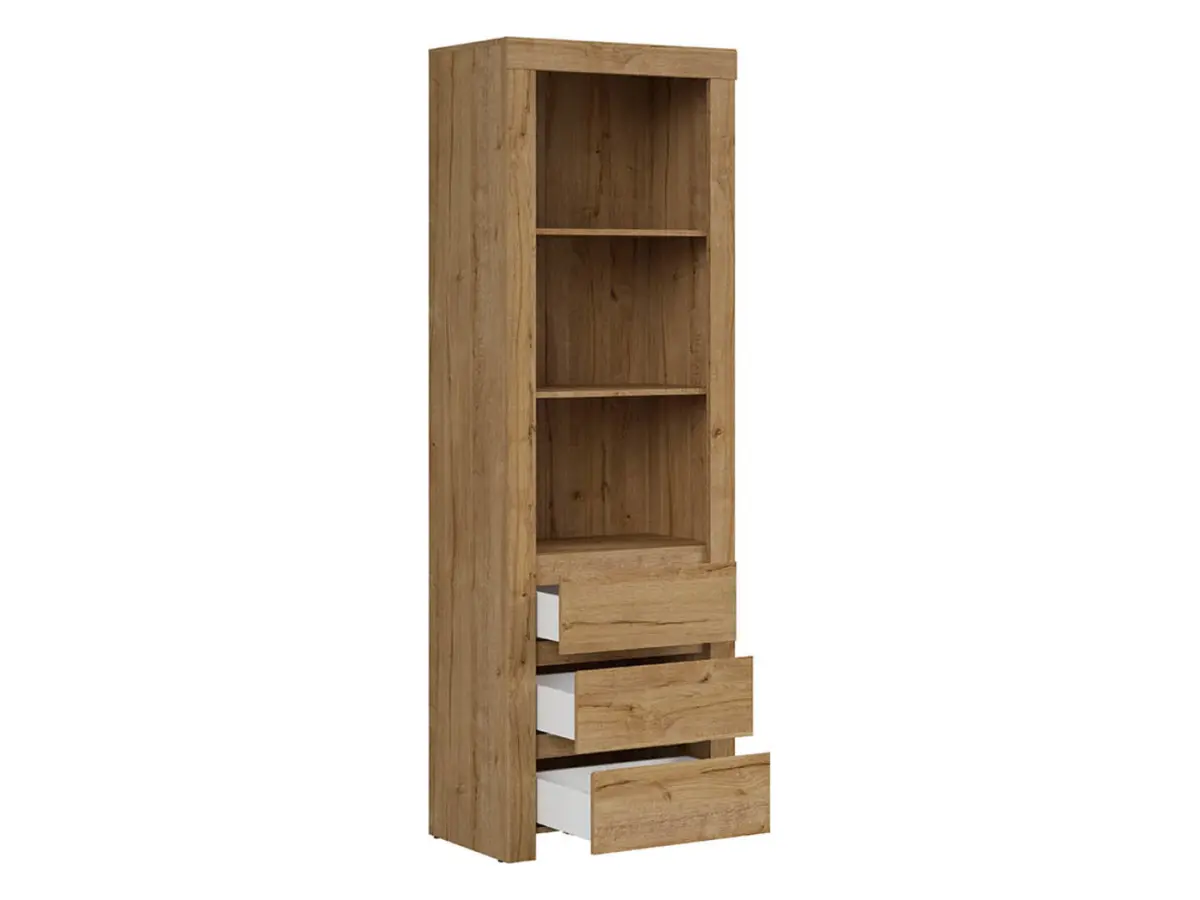 Estantería Holten 68 cm con 3 cajones y 3 estantes roble waterford