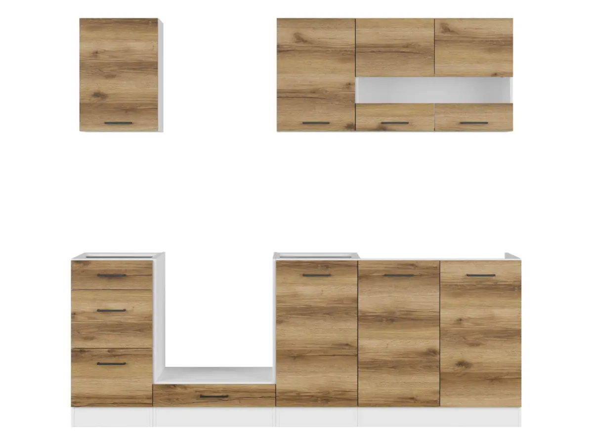 Conjunto de cocina Junona Line 220 cm roble delano claro