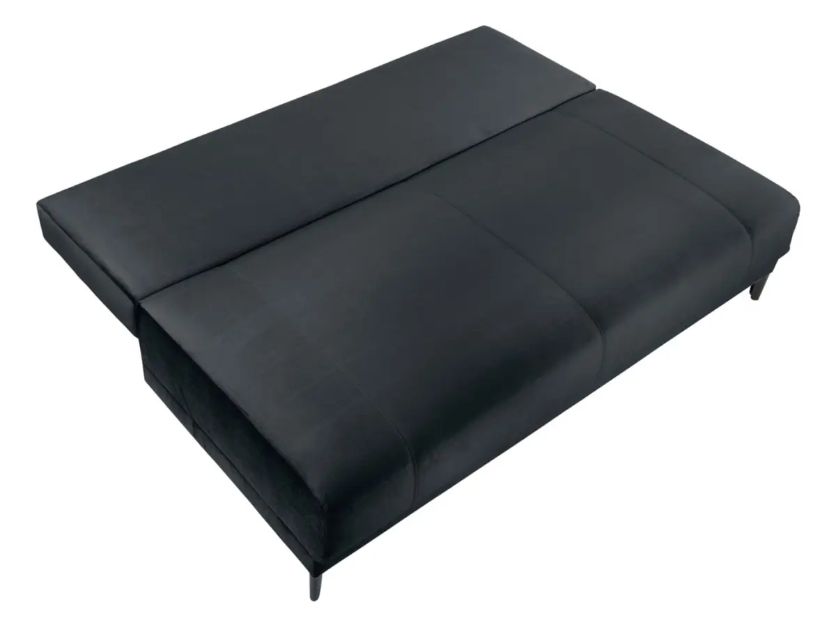 Sofá de tres plazas Sentila convertible con arcón negro