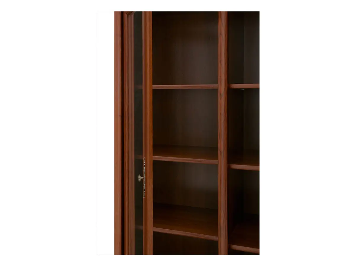 Vitrina Kent 168 cm con 5 puertas y 2 cajones castaño