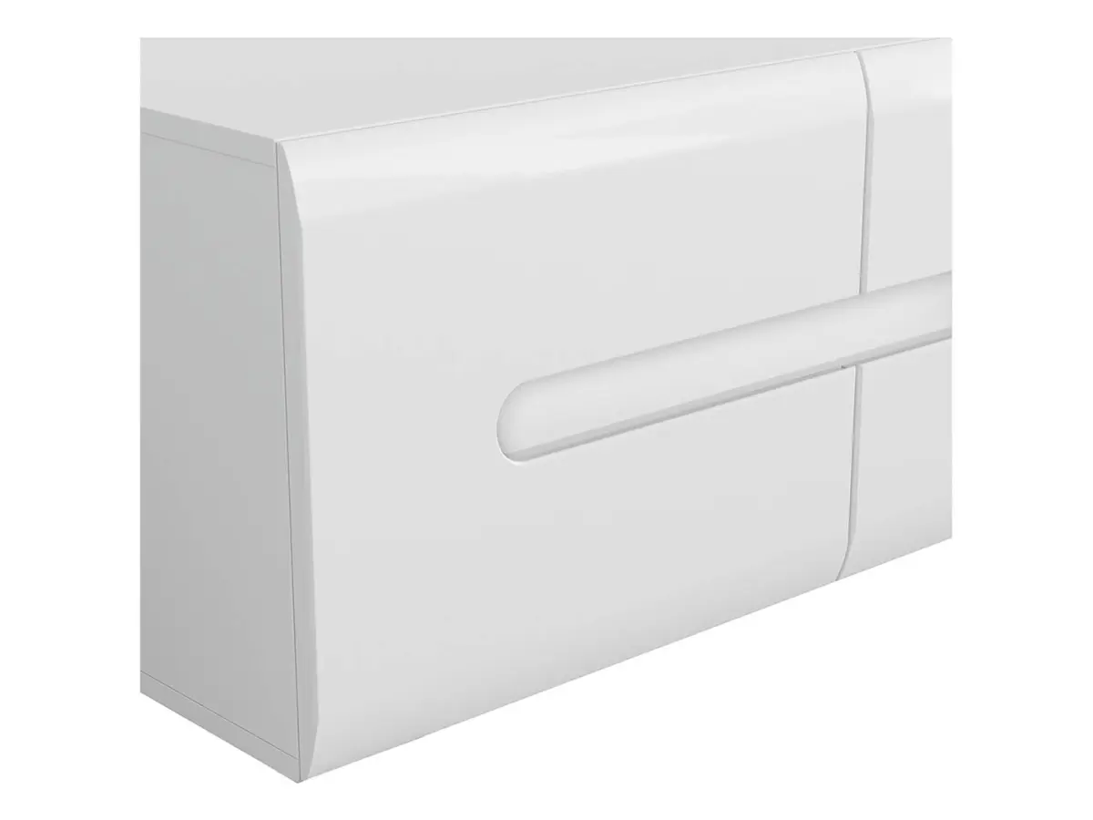 Mueble RTV Azteca Trio 150 cm con 2 puertas y 2 cajones blanco brillo