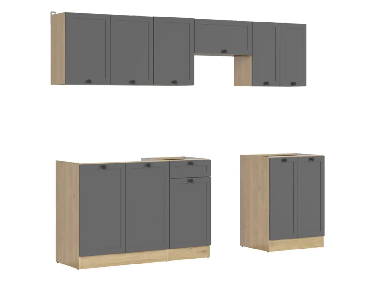 Zestaw kuchenny Junona Line 240 cm grafit bez blatu