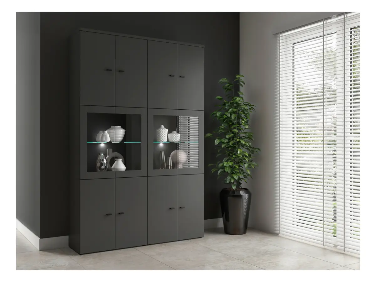 Vitrina System 64 de 2 puertas grafito