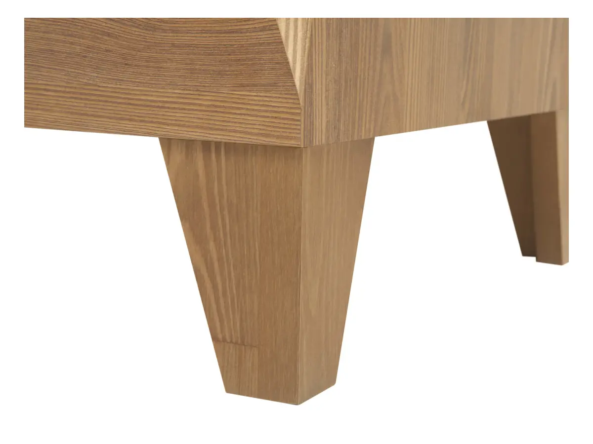 Mueble RTV Bergen 156 cm con 3 cajones y estante alerce sibiu dorado