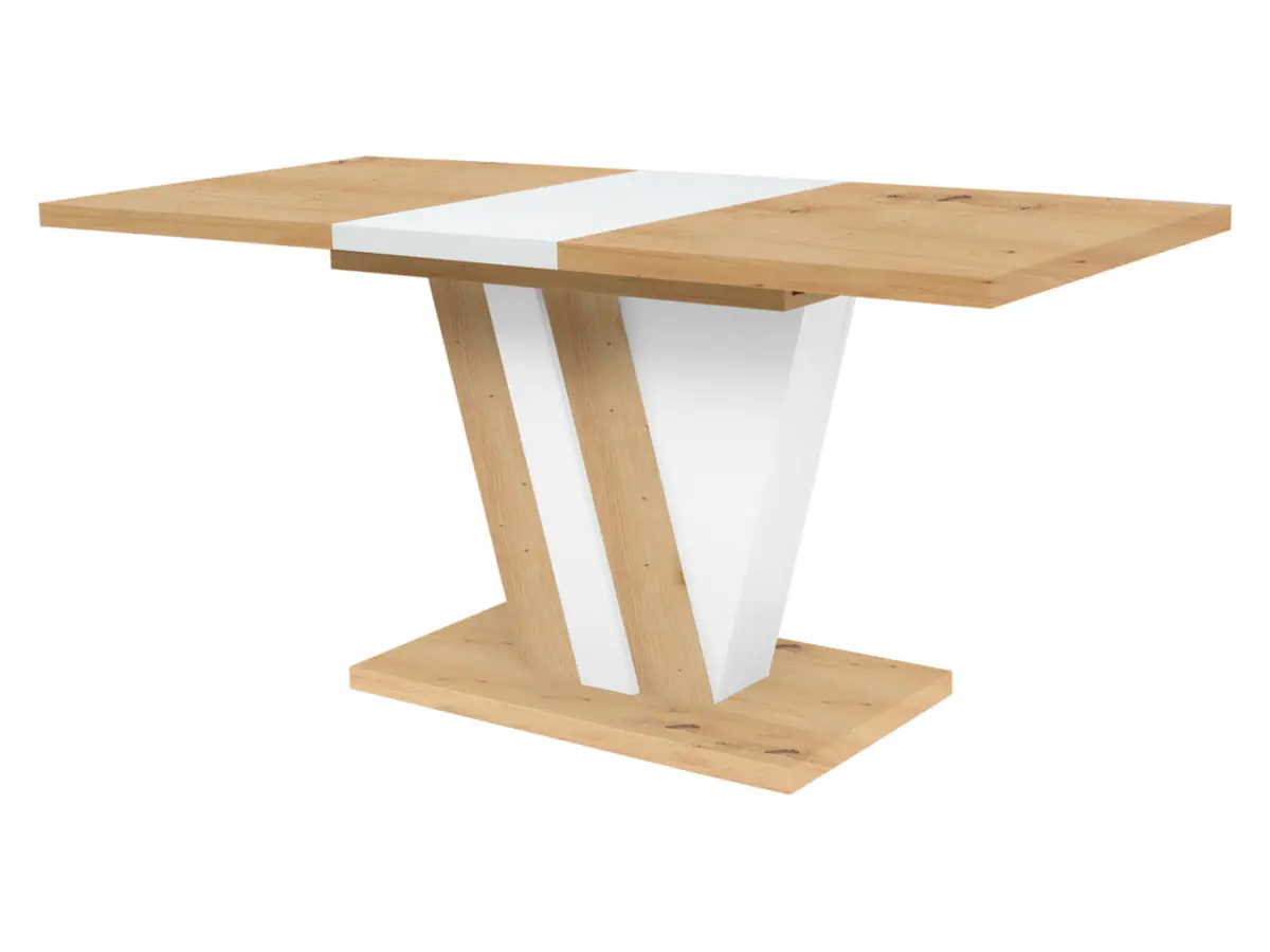 Mesa extensible Zatar 125/170x75 roble artisan/blanco