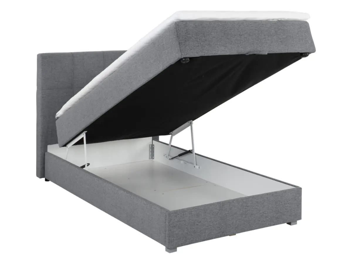 Cama continental Winer 100x200 con contenedor gris
