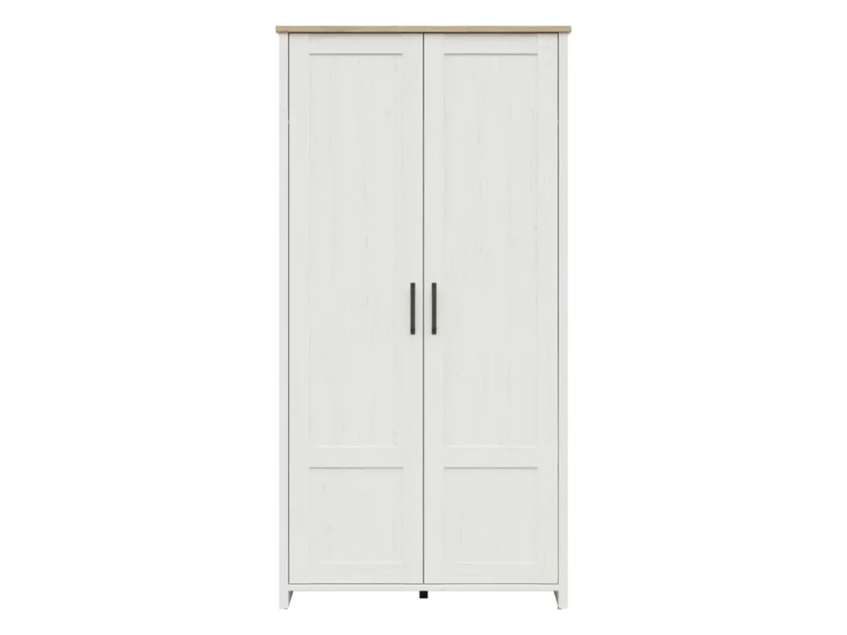Armario de dos puertas Loksa 101 cm pino andersen blanco/roble grandson