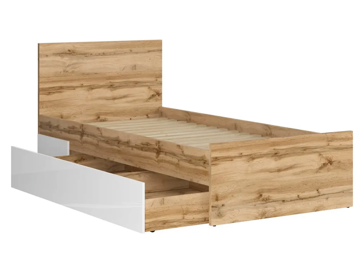 Cama Nuis 90x200 roble wotan