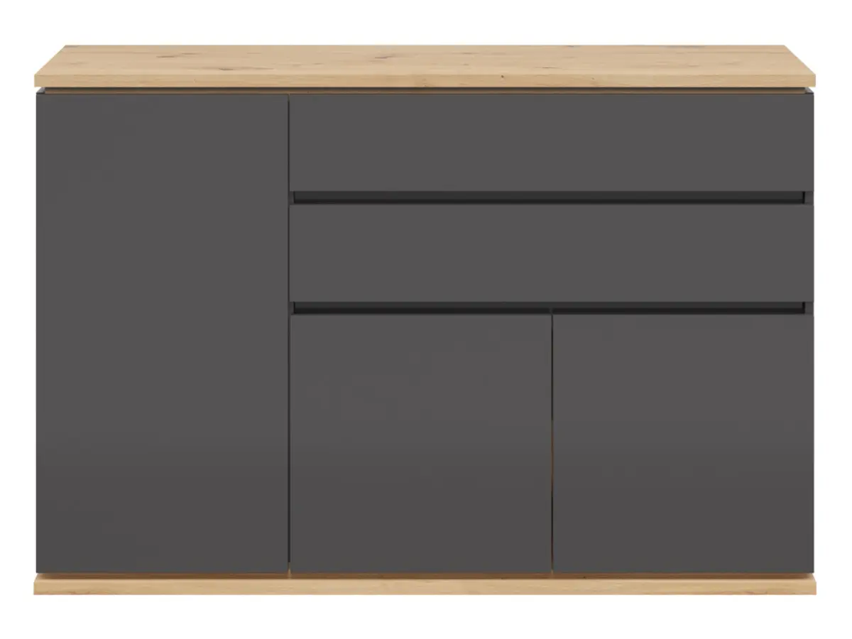 Cómoda Yamael 139 cm con 3 puertas y 2 cajones grafito