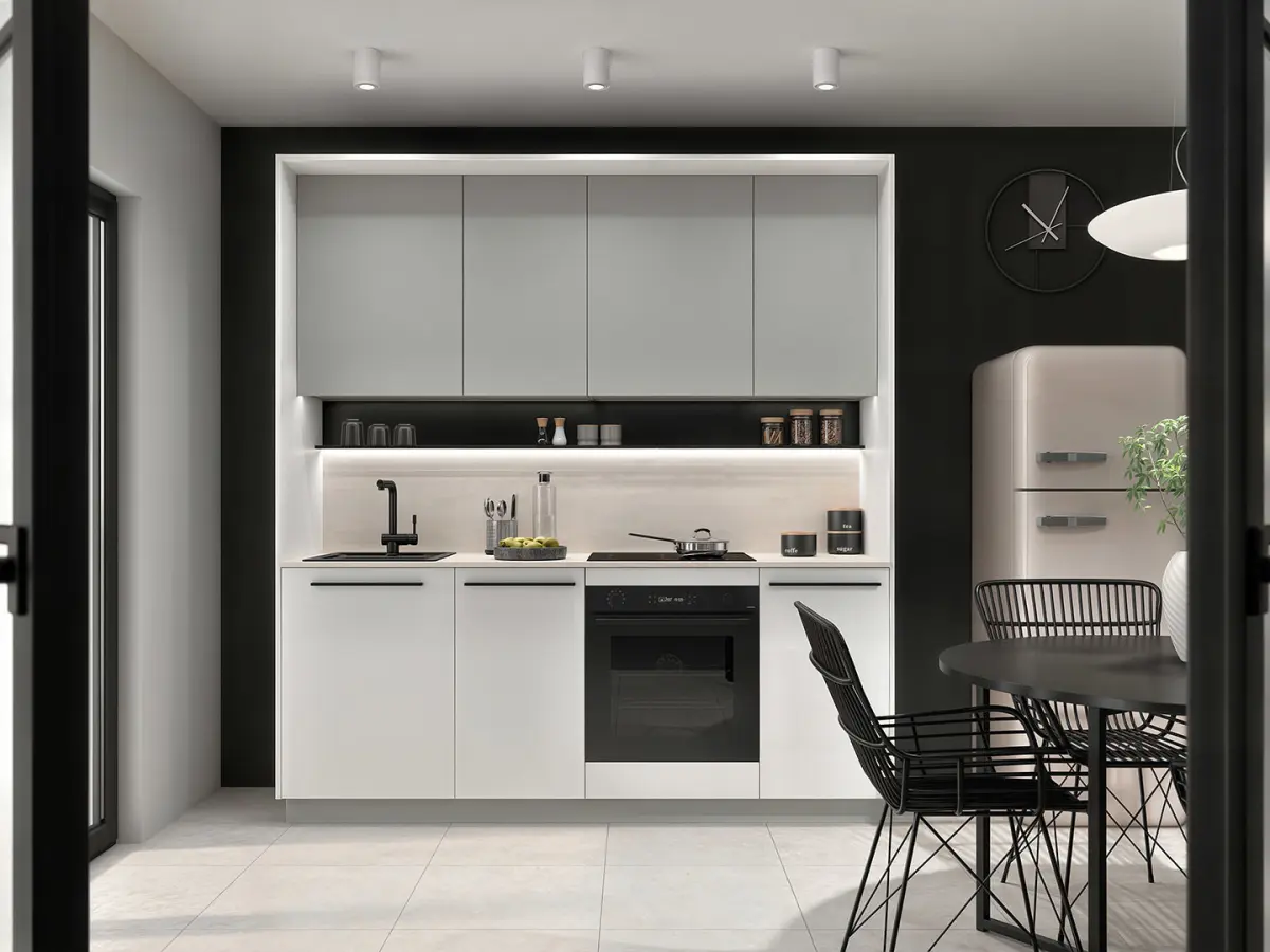 Paneles de acabado para cocina Milino 210 cm blanco alpino