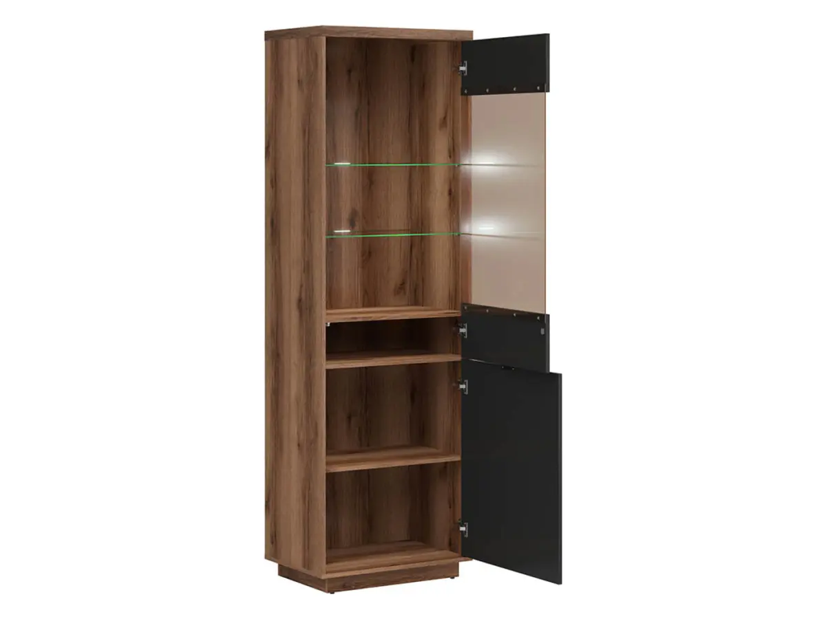 Vitrina Forn 64 cm con 2 puertas roble delano oscuro/negro mate