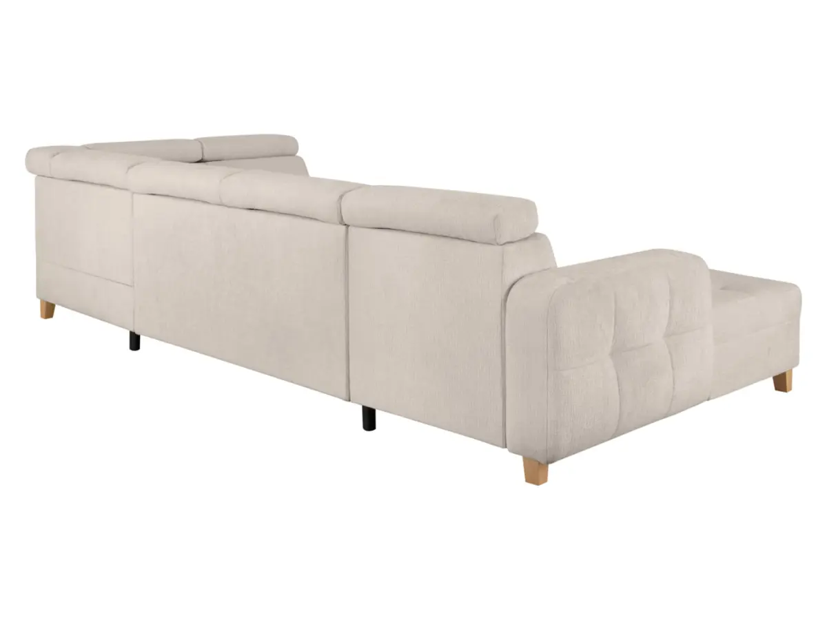 Sofá rinconera derecha Saragossa convertible chenilla beige