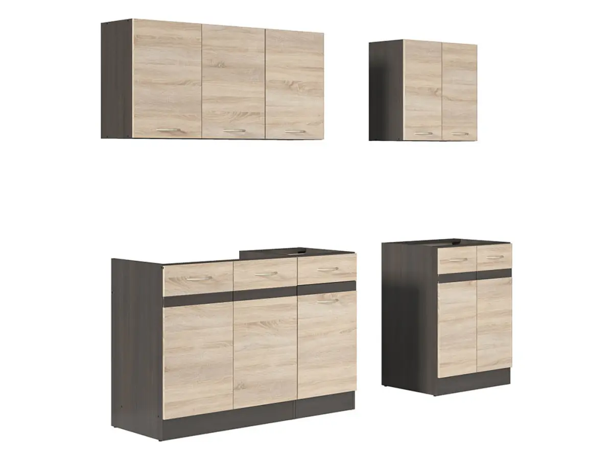 Conjunto de cocina Junona Line A 180 cm roble sonoma sin encimera