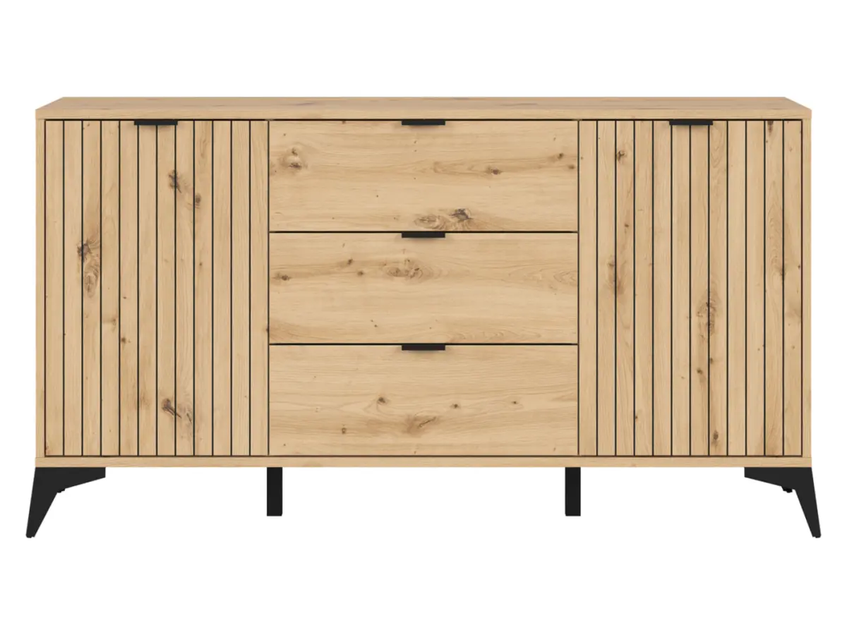 Cómoda Lamea 150 cm con 2 puertas y 3 cajones roble artisan