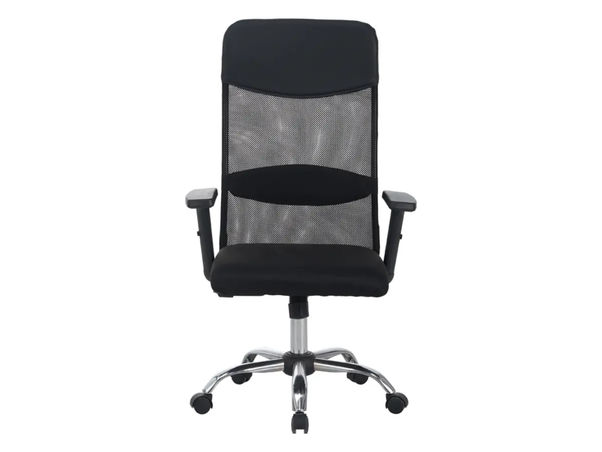 Silla giratoria Alex con reposabrazos ajustable negra