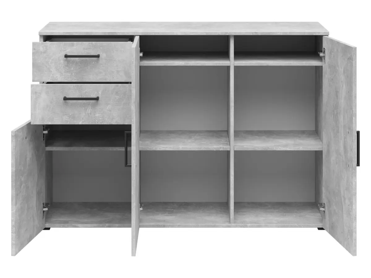 Komoda MultiDo 120 cm z 3 drzwiami i 2 szufladami atelier jasny