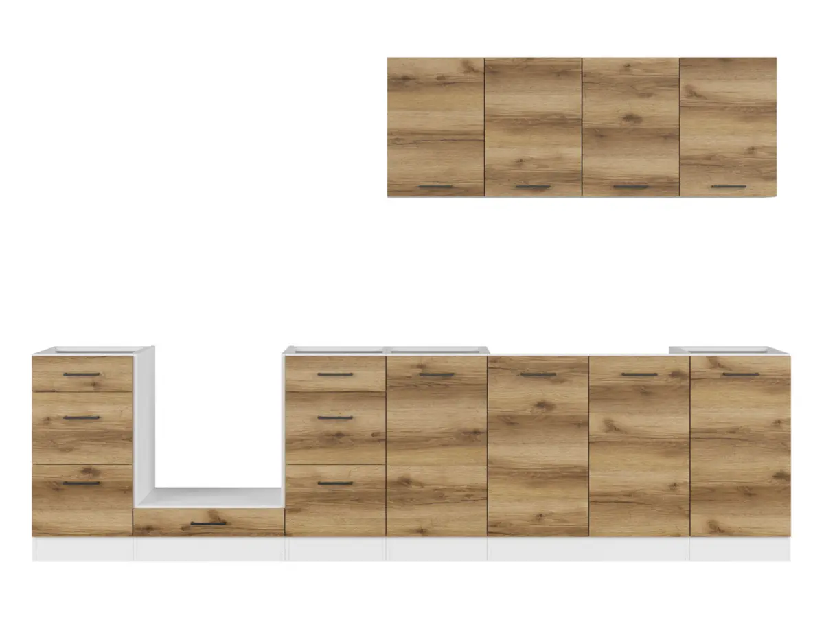 Conjunto de cocina Junona Line 300 cm roble delano claro