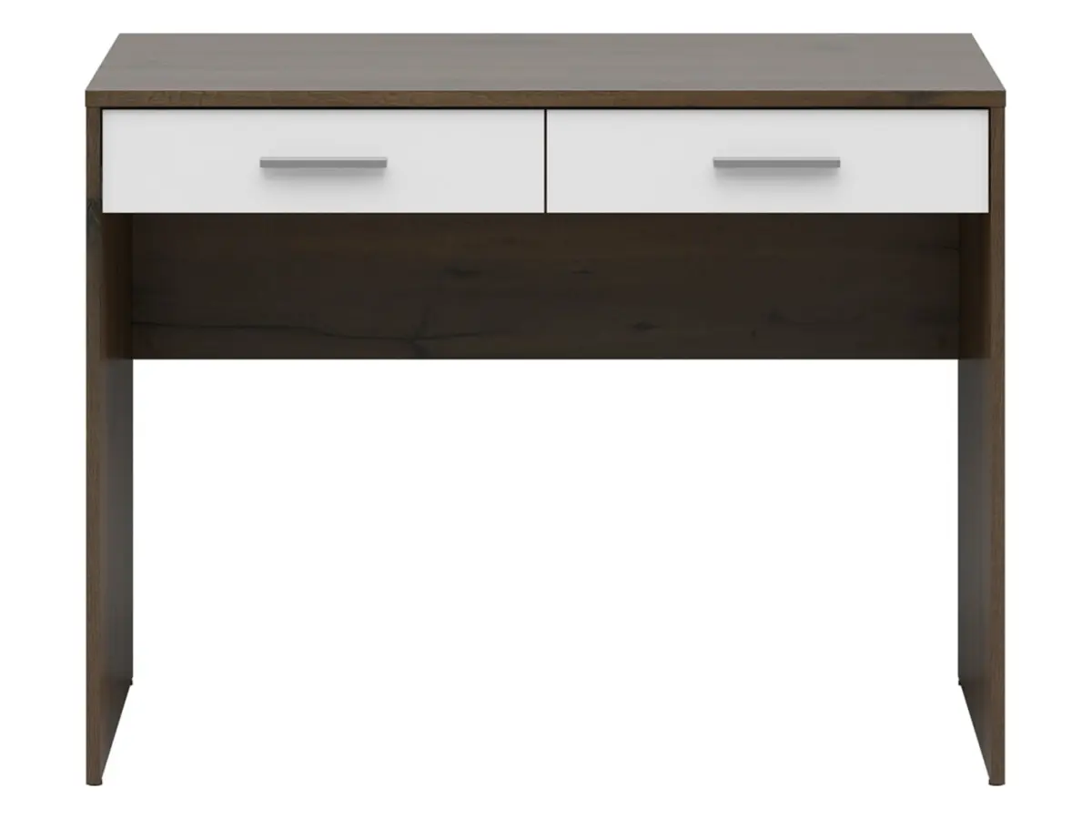 Escritorio Nepo Plus 100 cm con 2 cajones roble noble/blanco