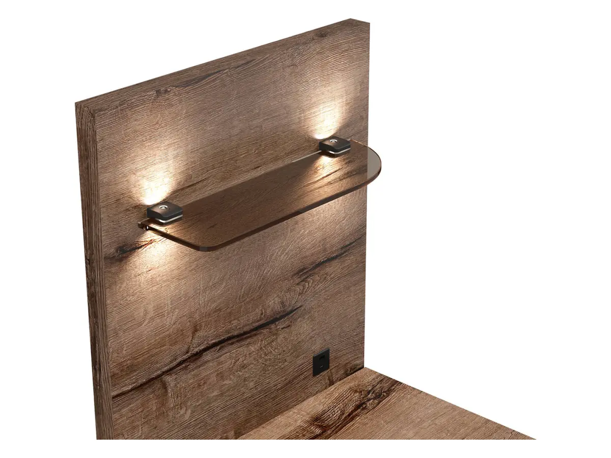 Mesita de noche Kassel 50 cm con cajón izquierda roble monastery