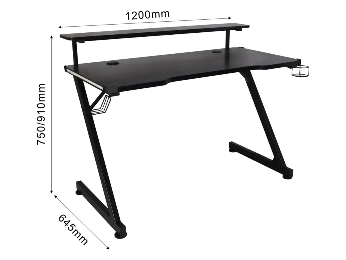 Escritorio gaming Black 120 cm negro