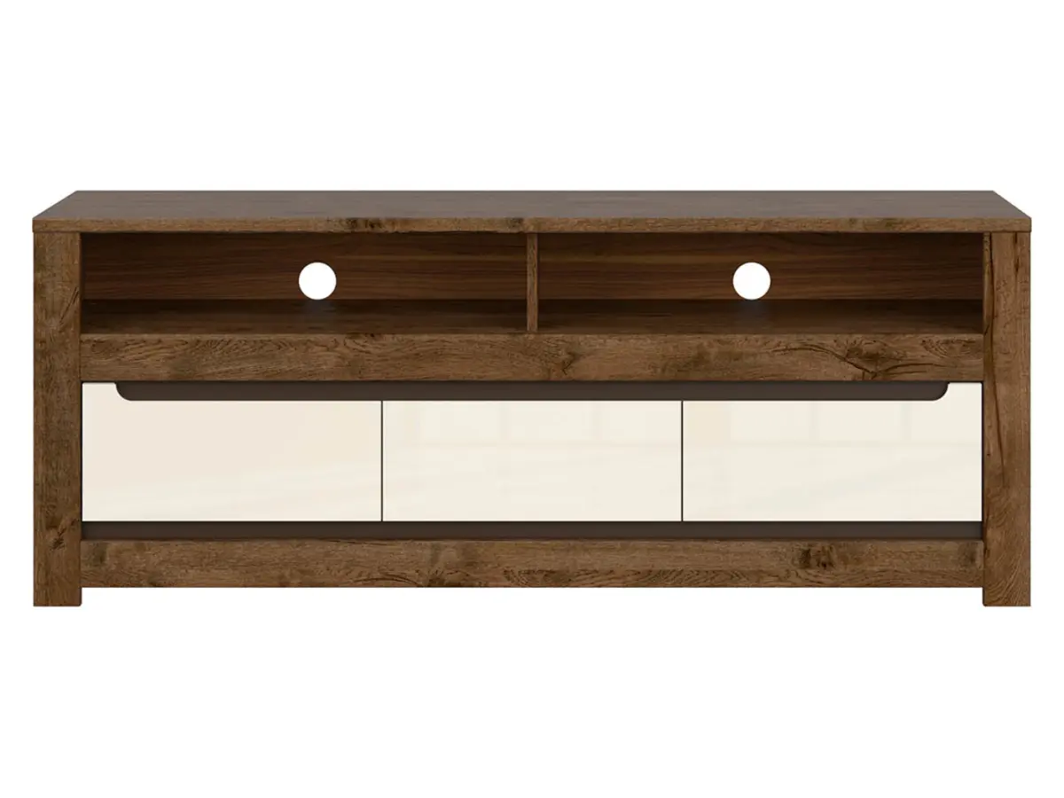 Mueble TV Ruso 149 cm con 3 cajones roble april/brillo perla