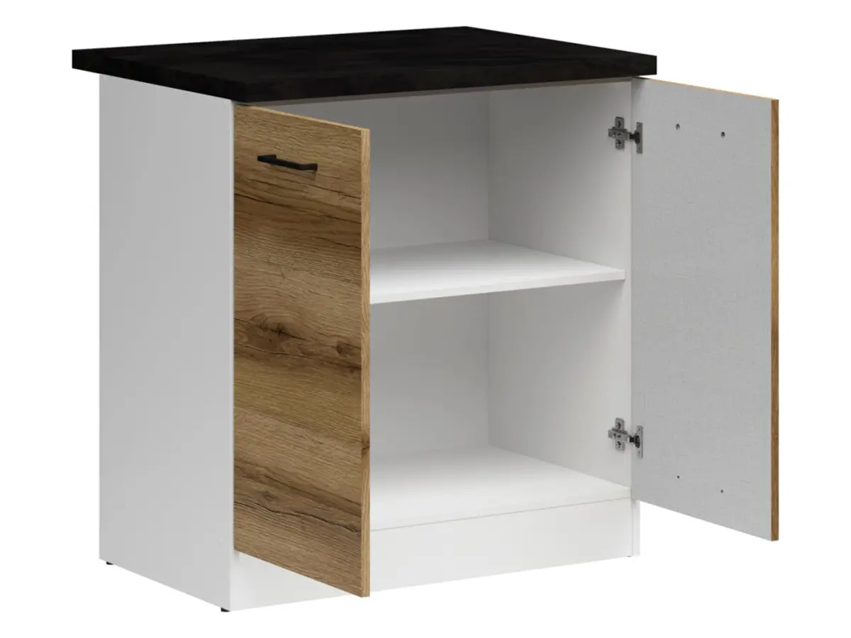 Mueble de cocina bajo Junona Line 80 cm de dos puertas roble delano claro con encimera